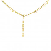 Colier argint placat cu aur galben cu dublu lantisor si bilute DiAmanti Z1749NG-DIA